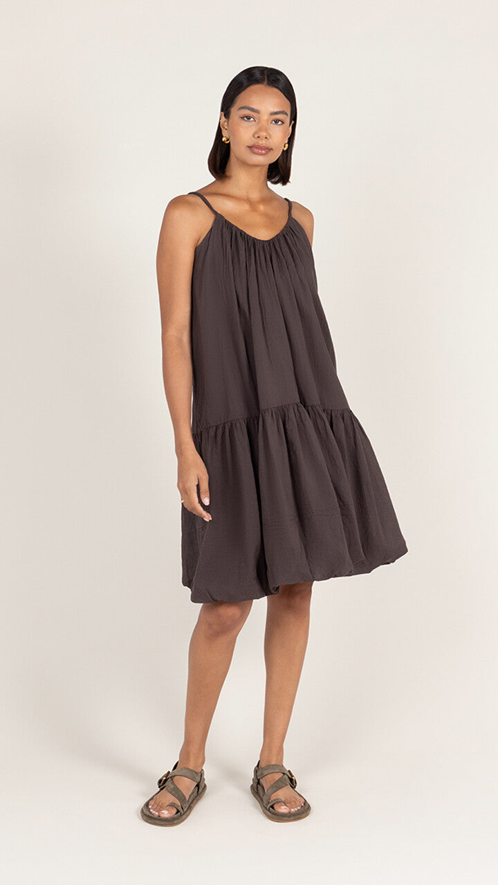 Liora Cotton Dress - Espresso