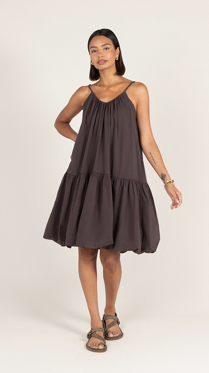 Liora Cotton Dress - Espresso