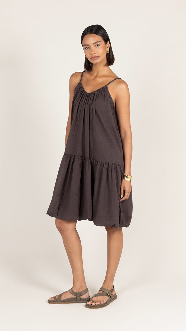 Liora Cotton Dress - Espresso