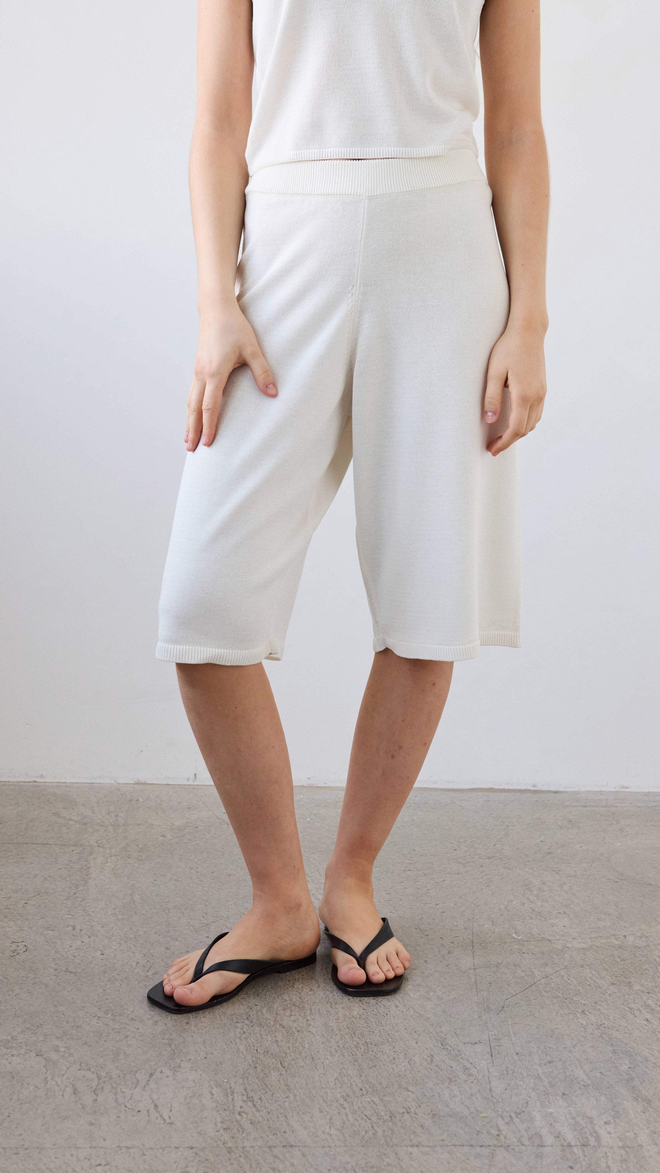Faye Knit Bermuda - Ivory