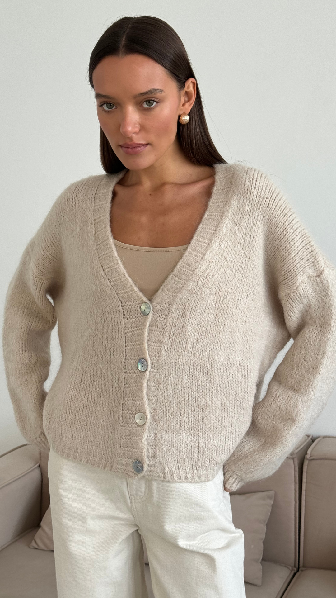 Ruby Cardigan - Stone