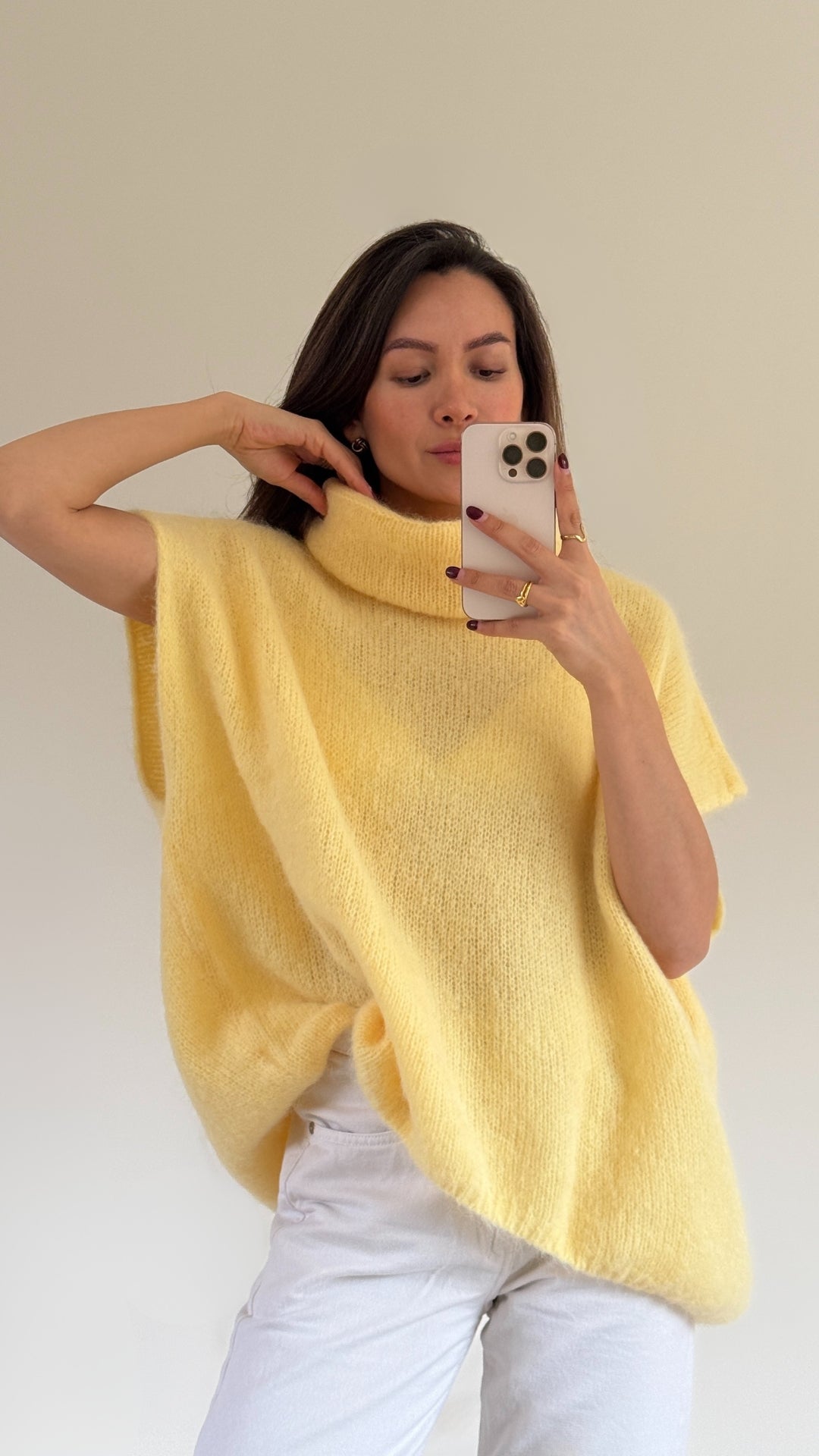 Rhonda Roll Neck Alpaca Sweater - Soft Yellow