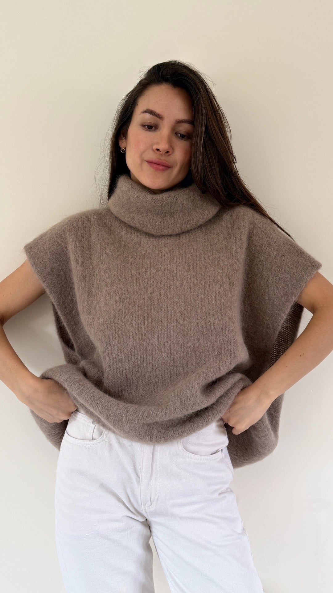 Rhonda Roll Neck Alpaca Sweater - Mink