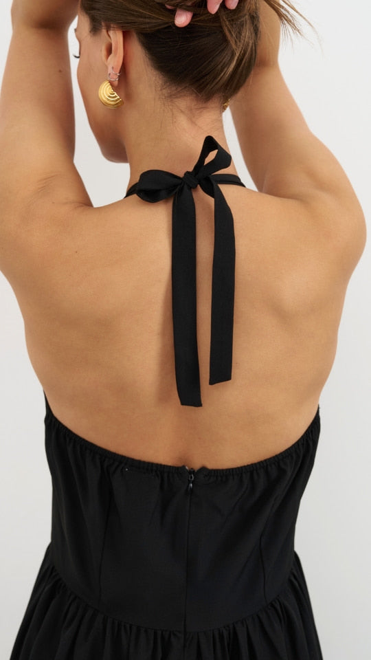 Juno Halter Neck Dress - Black