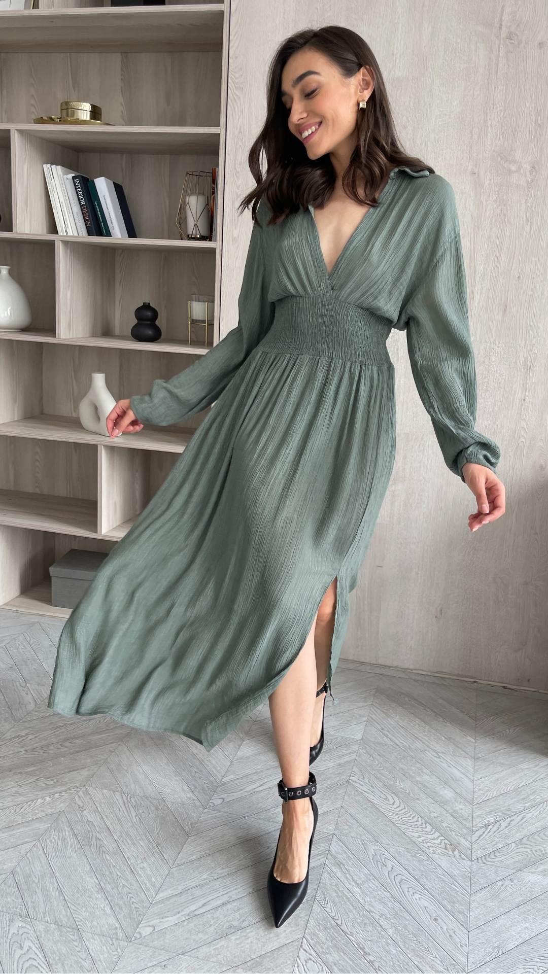 Thea Dress - Khaki