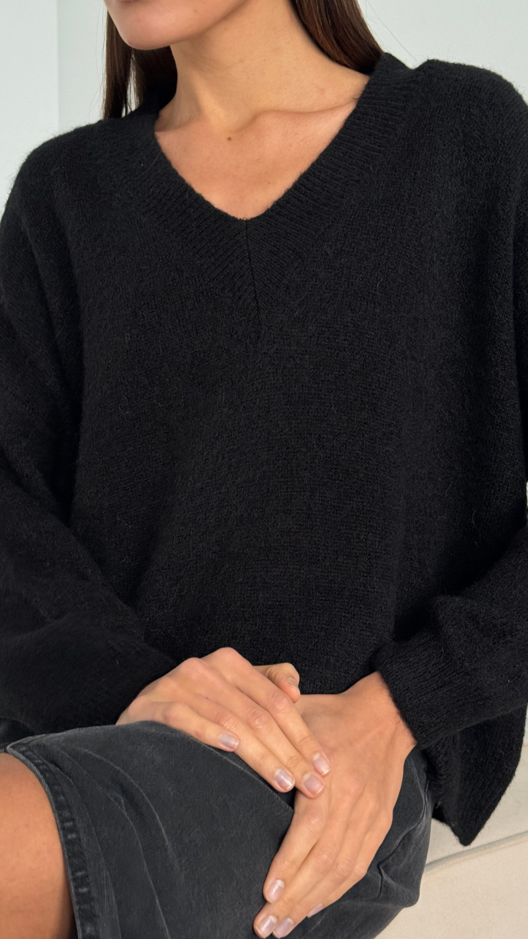 April Alpaca Sweater - Black