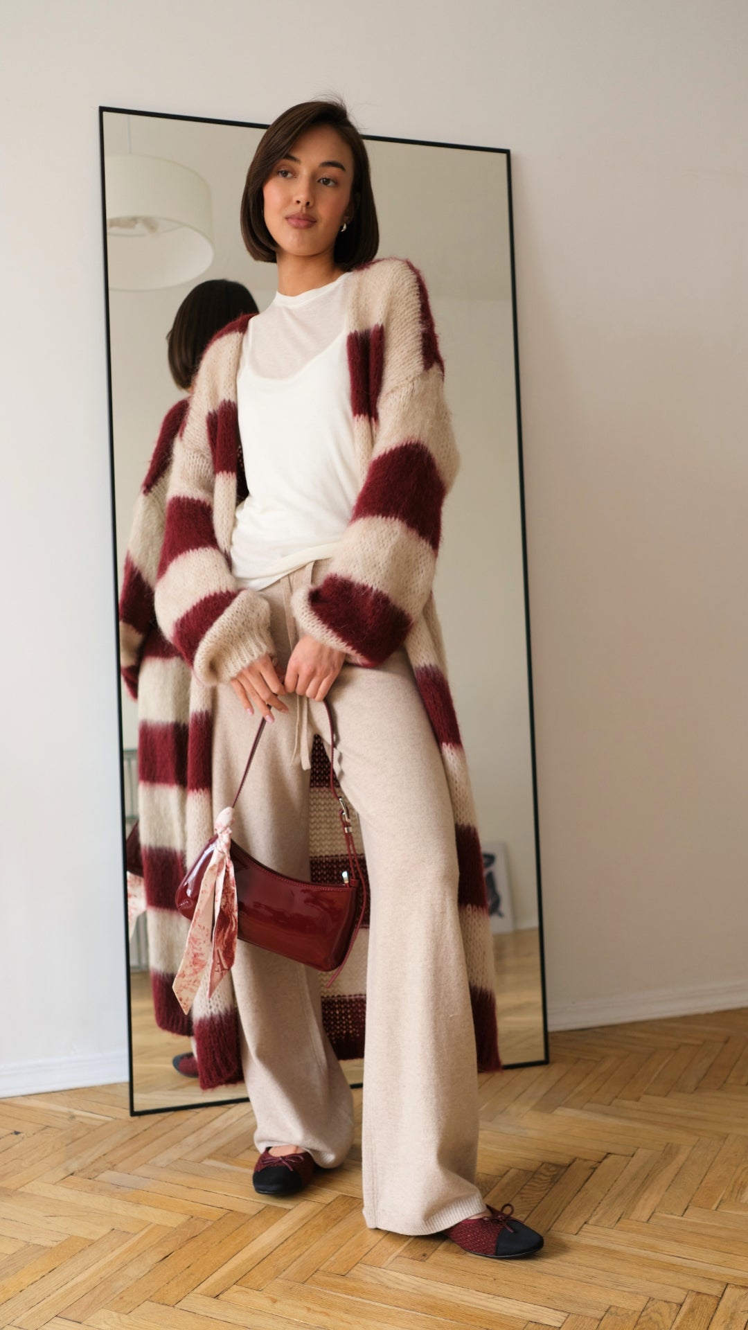 Kay Cardigan - Ruby Beige Stripes