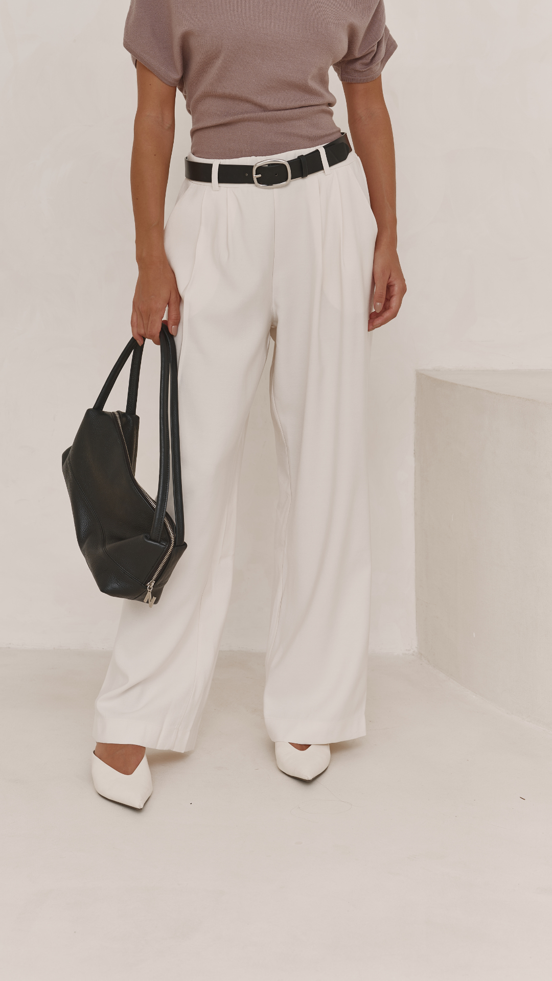 Ella Pleated Trousers - White