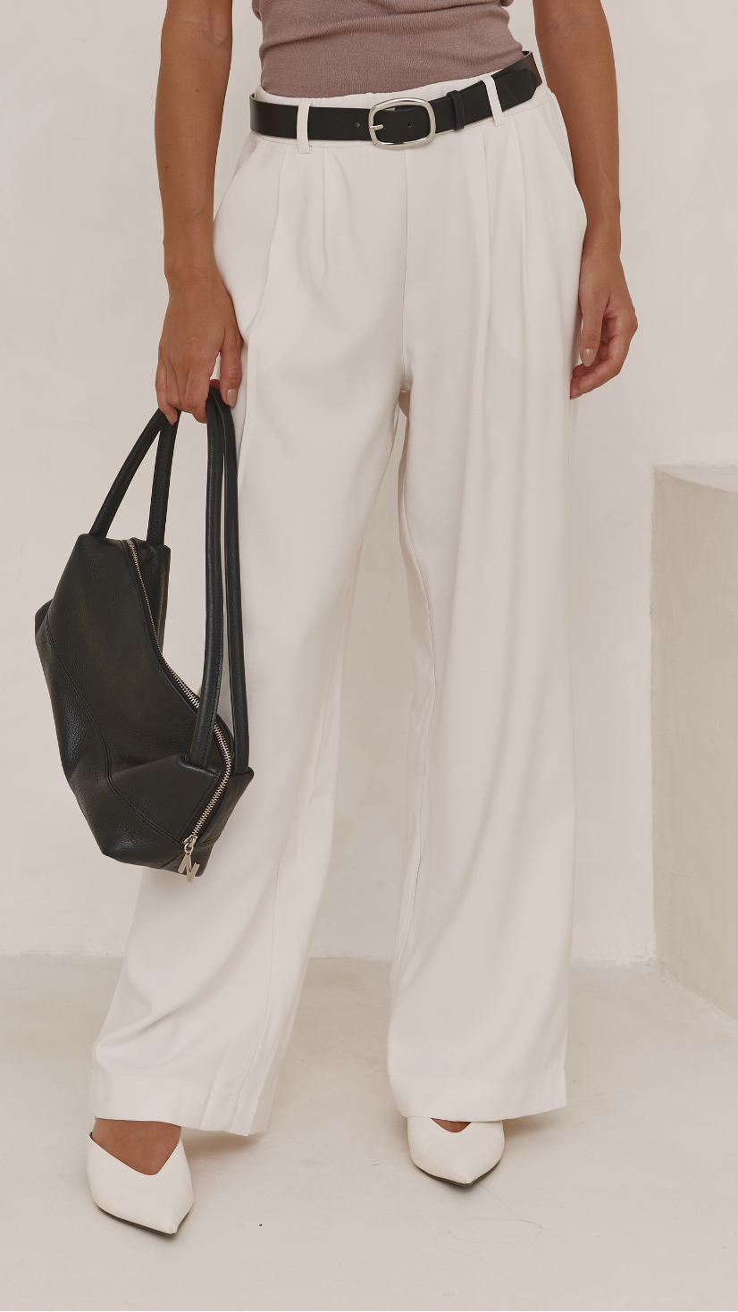 Ella Pleated Trousers - White