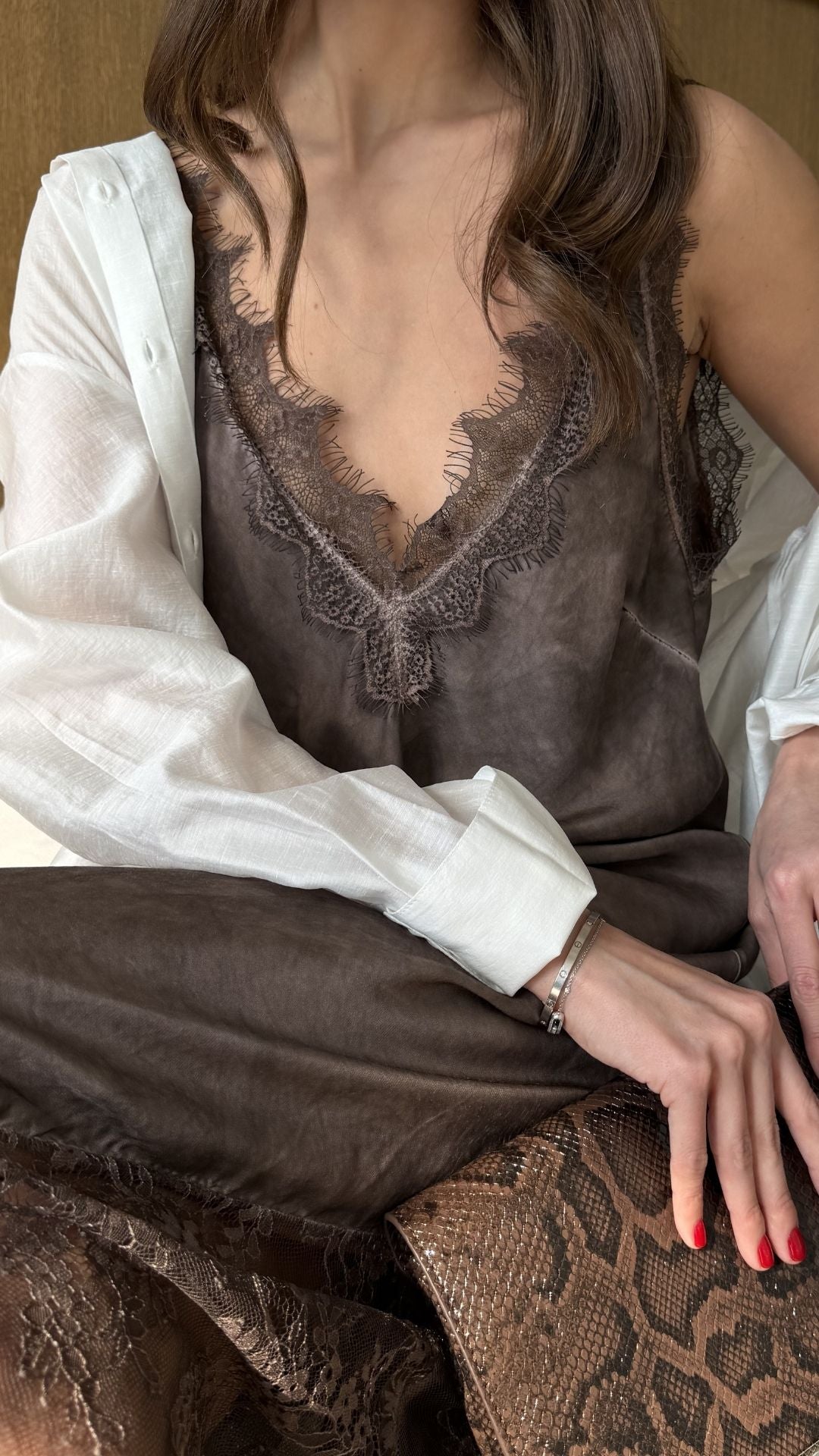 Solange Slip Dress - Espresso