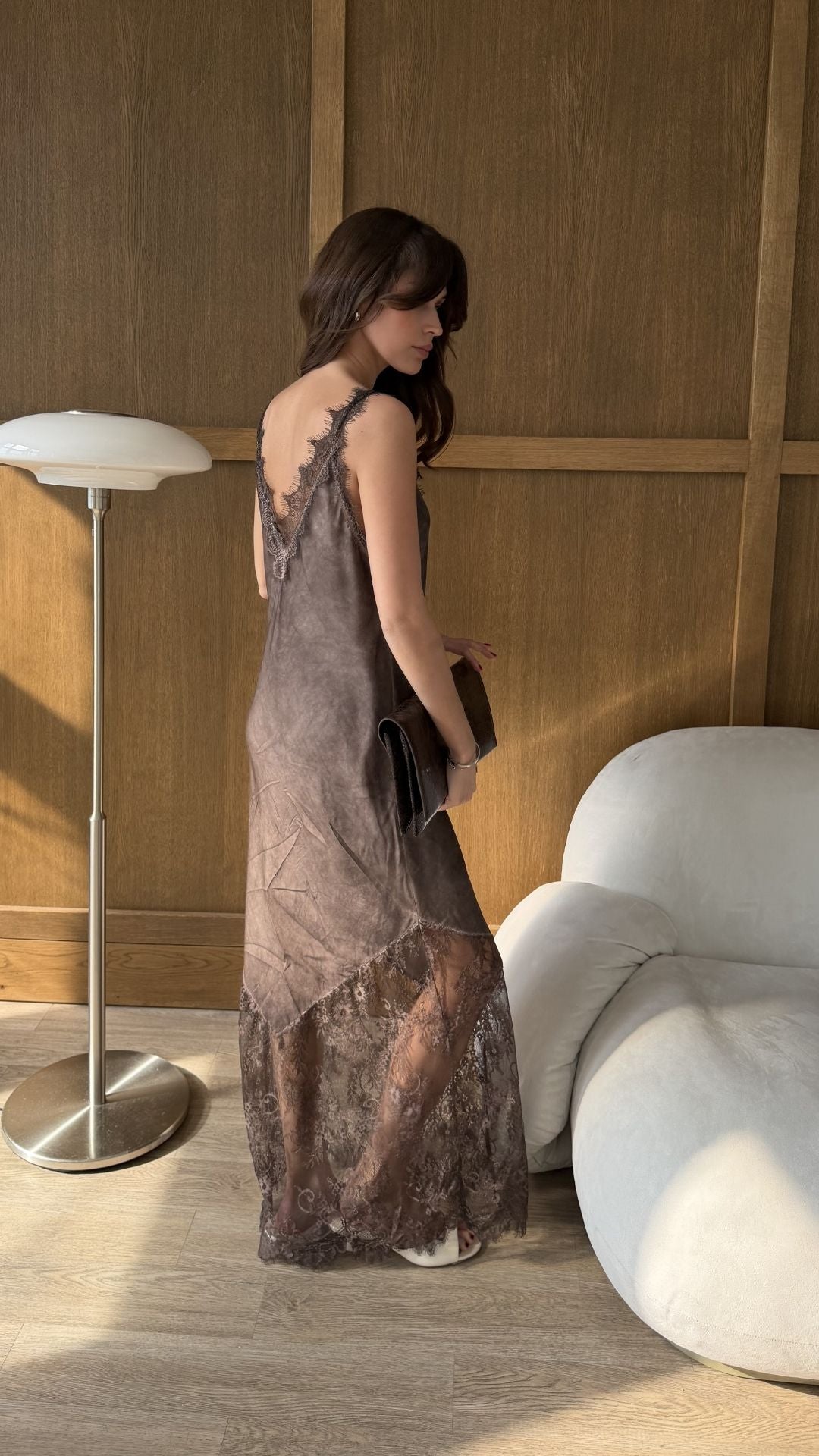 Solange Slip Dress - Espresso