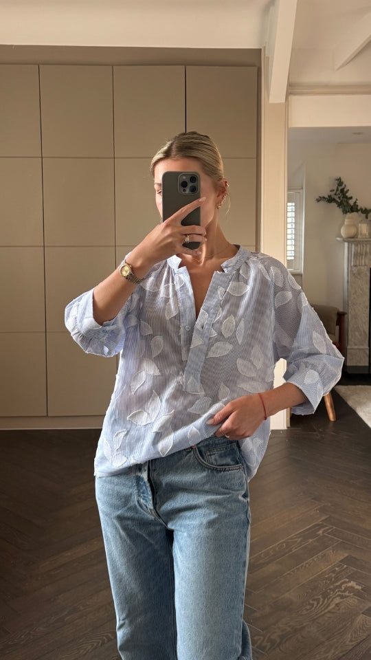 Kayla Shirt - Blue Stripe