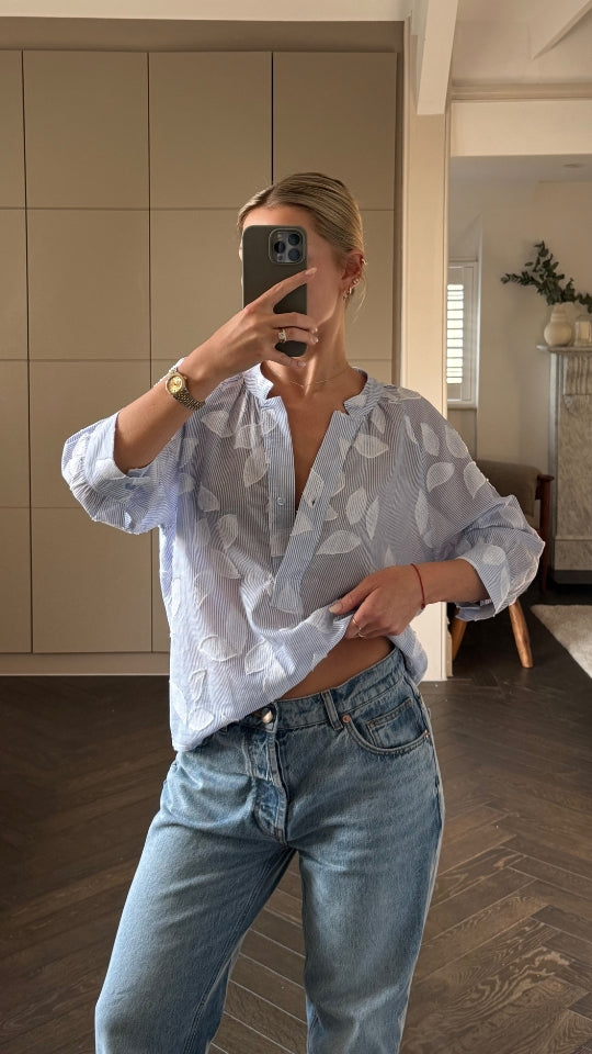 Kayla Shirt - Blue Stripe