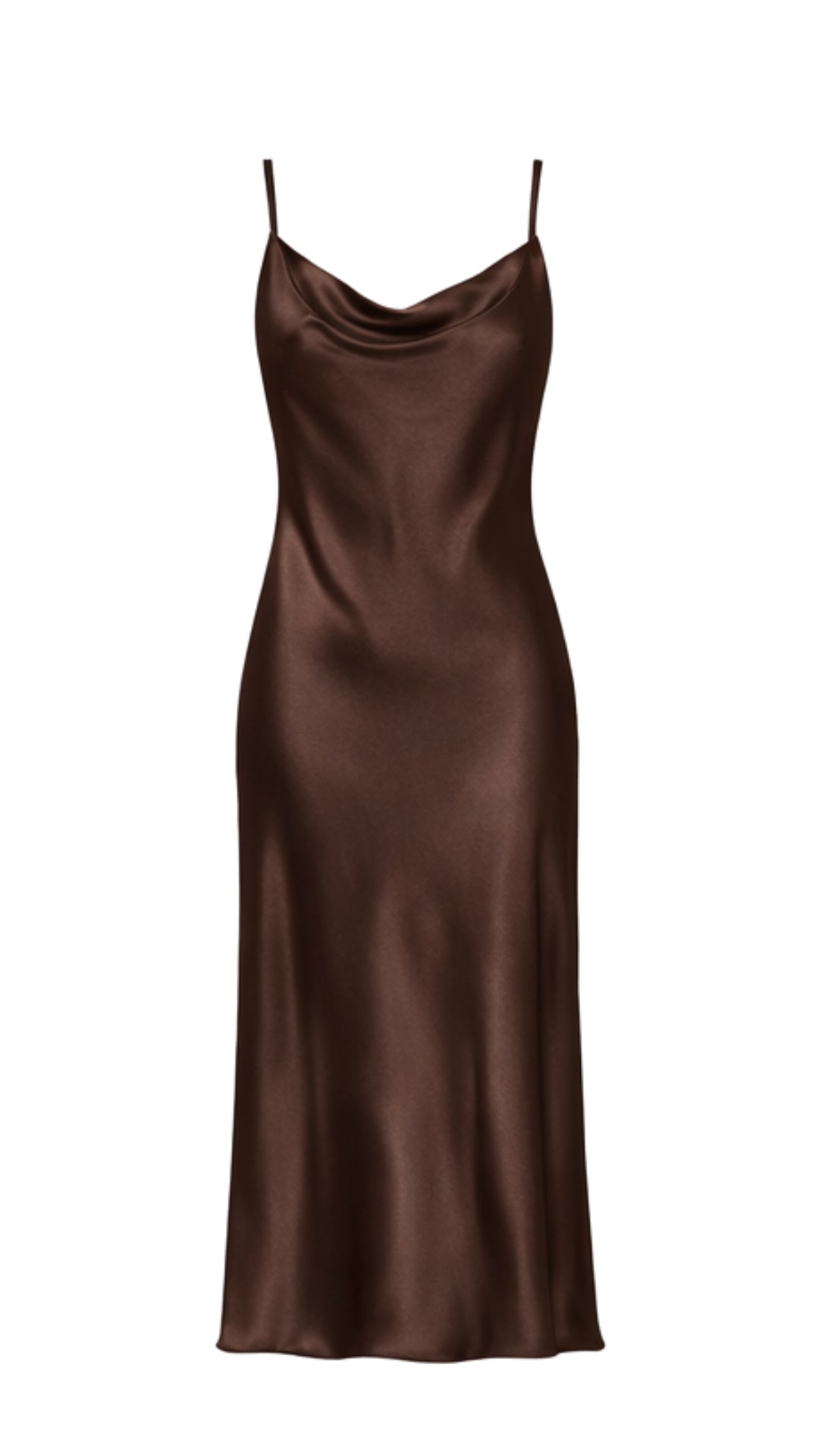 Iris Satin Dress - Espresso