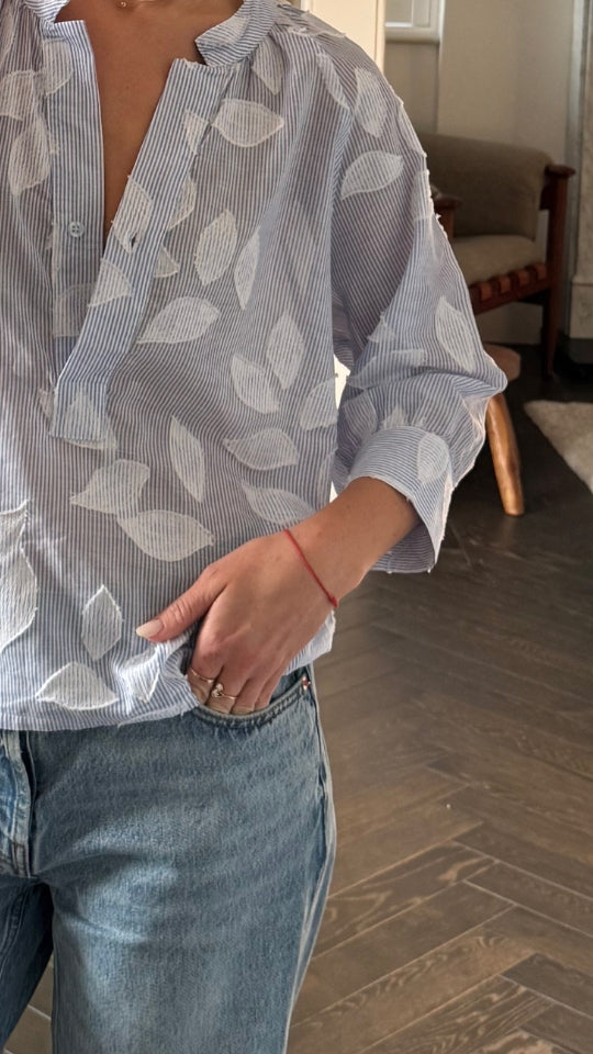 Kayla Shirt - Blue Stripe