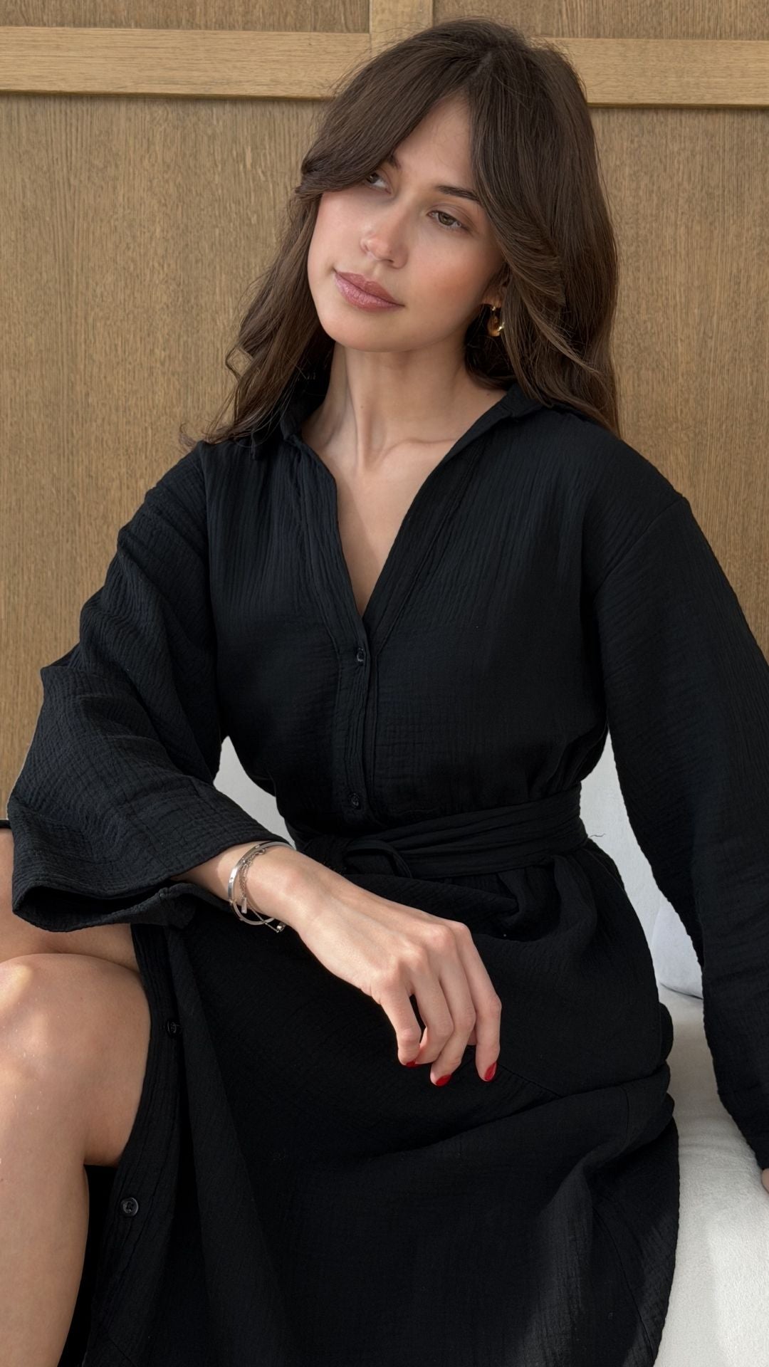 Marika Shirt Dress - Black