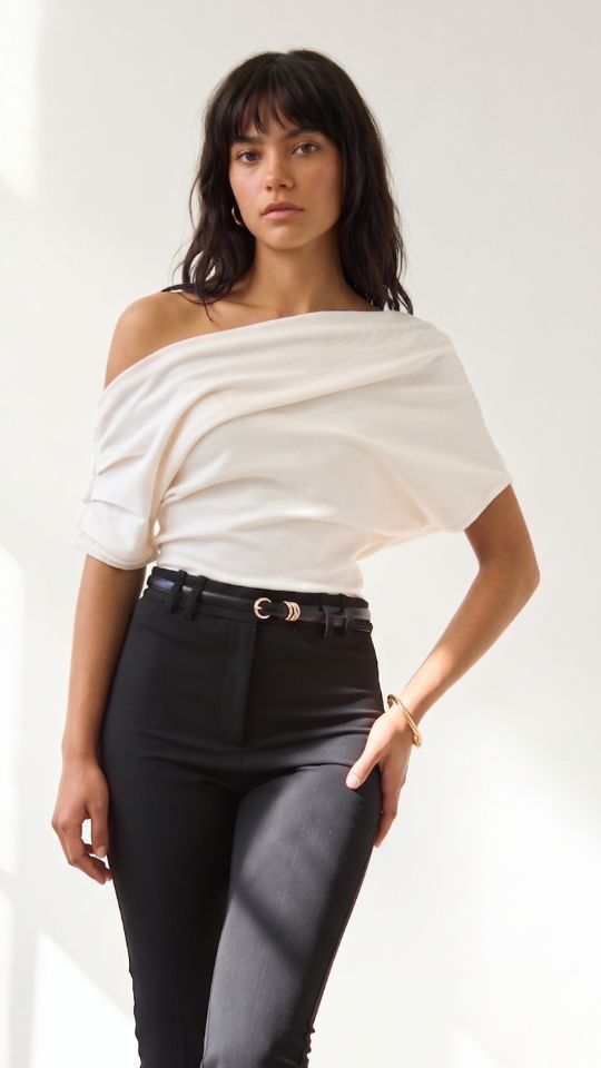 Nadine Off-Shoulder Top - Ivory