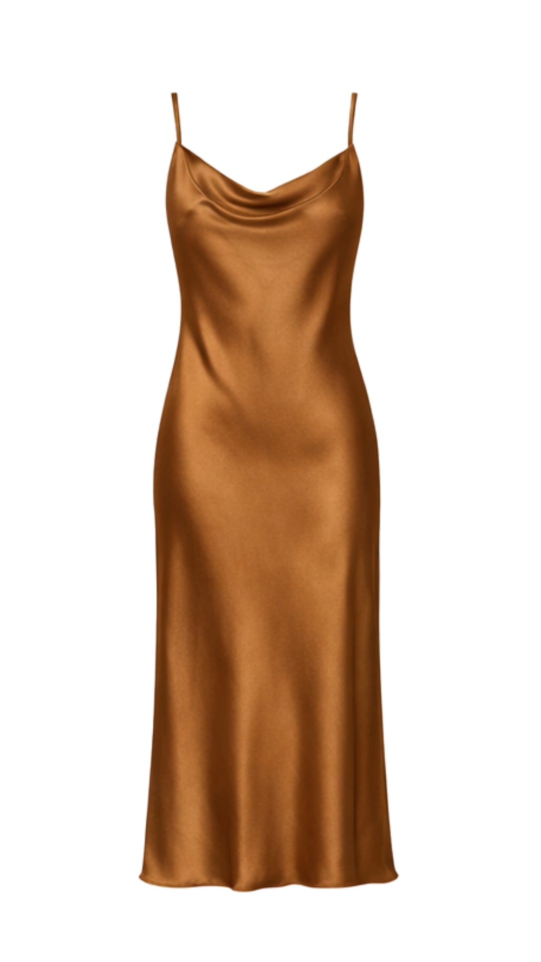 Iris Satin Dress - Caramel