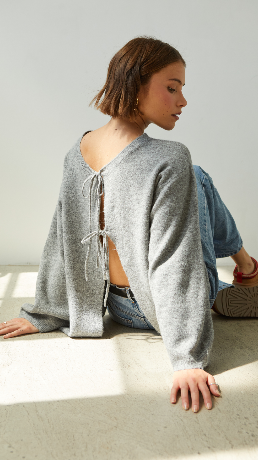 Erin Reversible Sweater - Grey