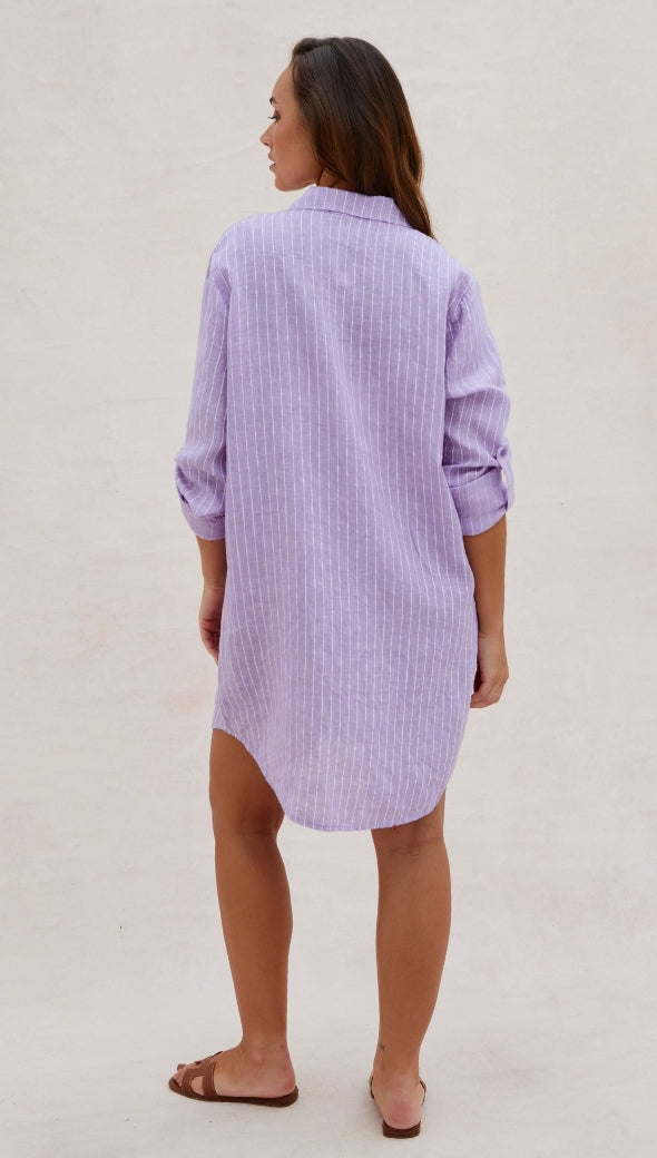 Provence Linen Shirt - Lilac