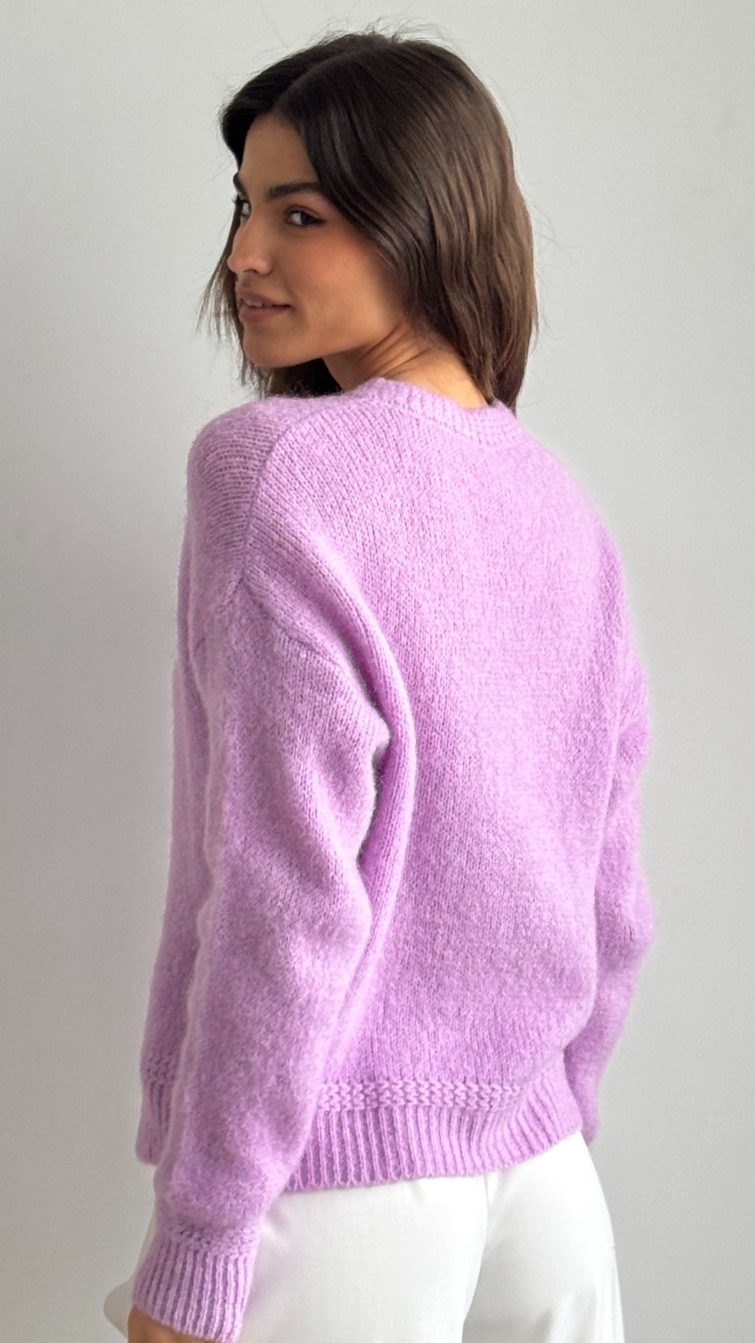 Reyna Mohair Cardigan - Lilac