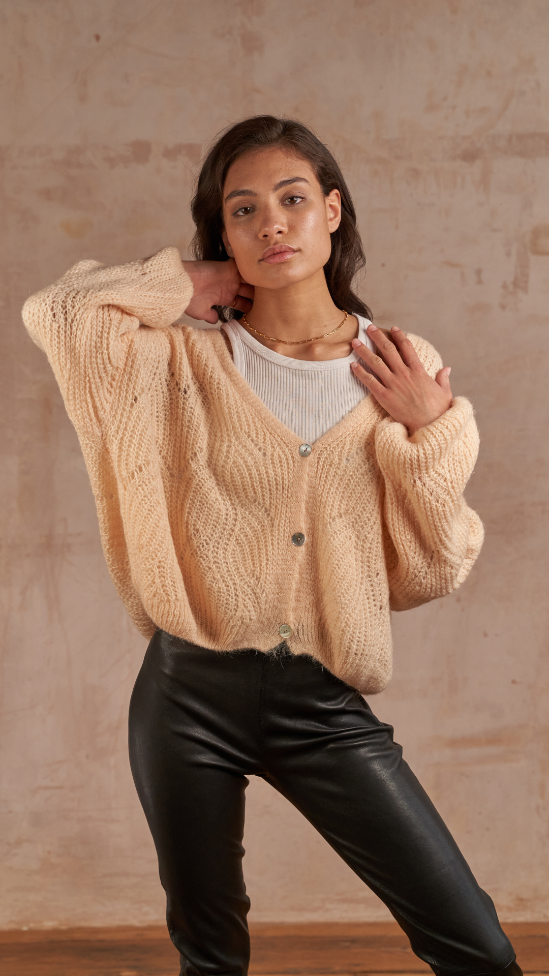 Miley Cardigan - Iced Peach