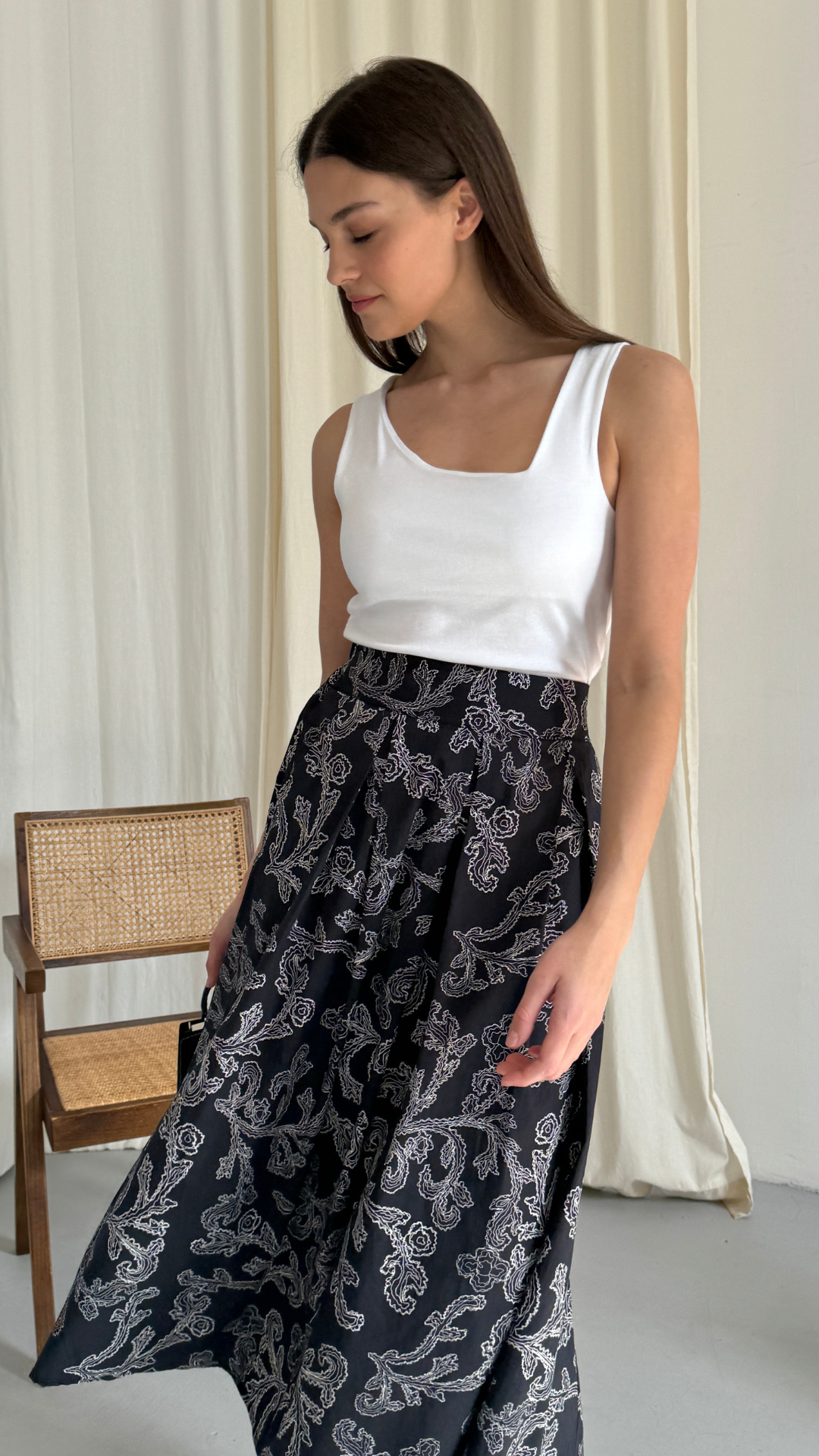Adira Skirt - Black Print