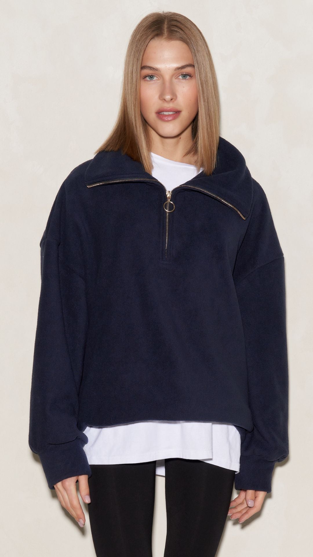 Sophie Half Zip Sweater - Navy
