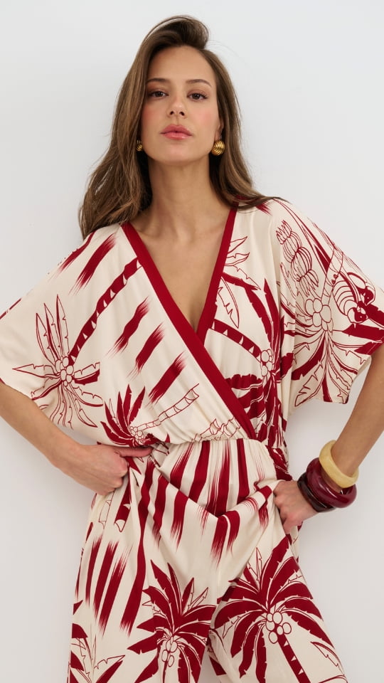 Molly Printed Jumpsuit - Palm Print