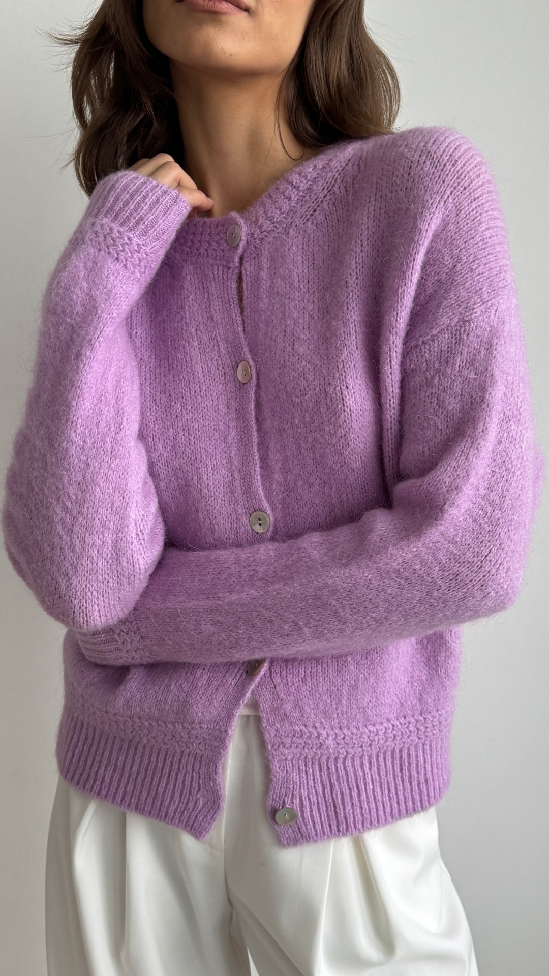 Reyna Mohair Cardigan - Lilac