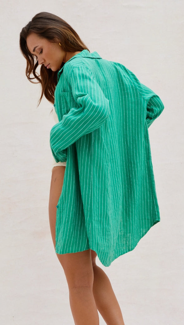 Provence Linen Shirt - Green