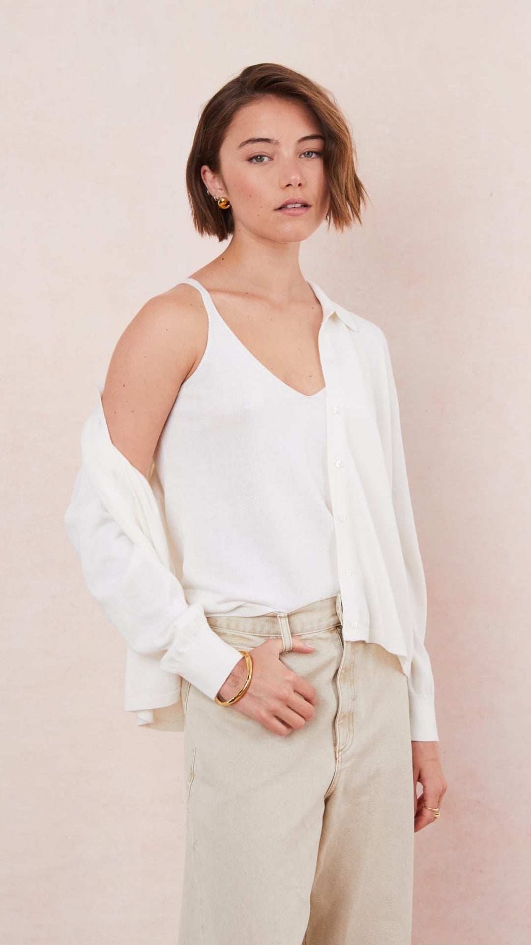 Kora Knitted Twin Set - Ivory