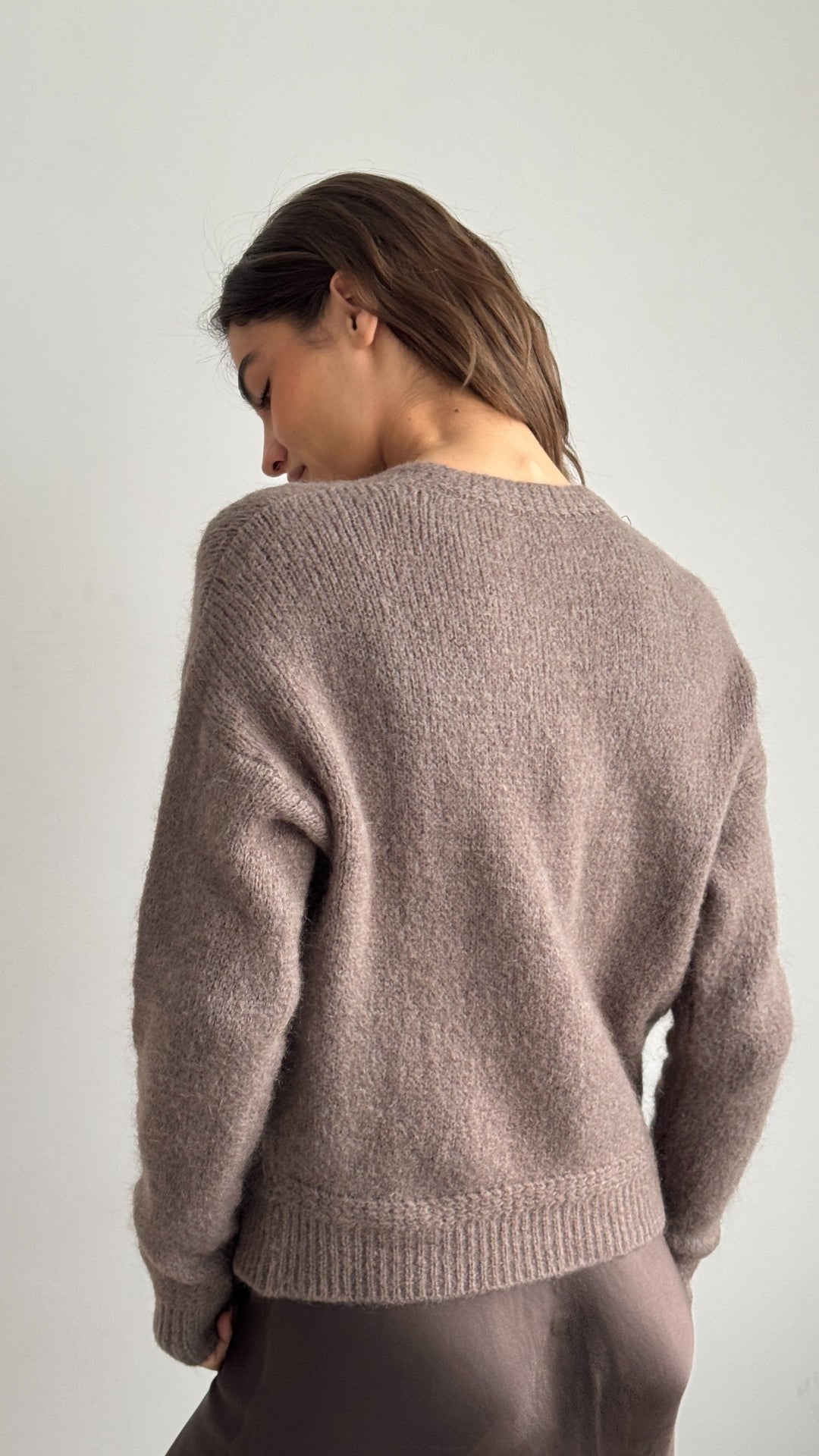 Reyna Soft Alpaca Cardigan - Mocha Mousse