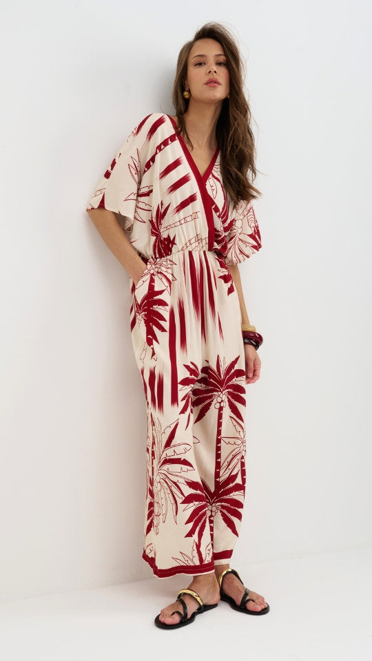 Molly Printed Jumpsuit - Palm Print