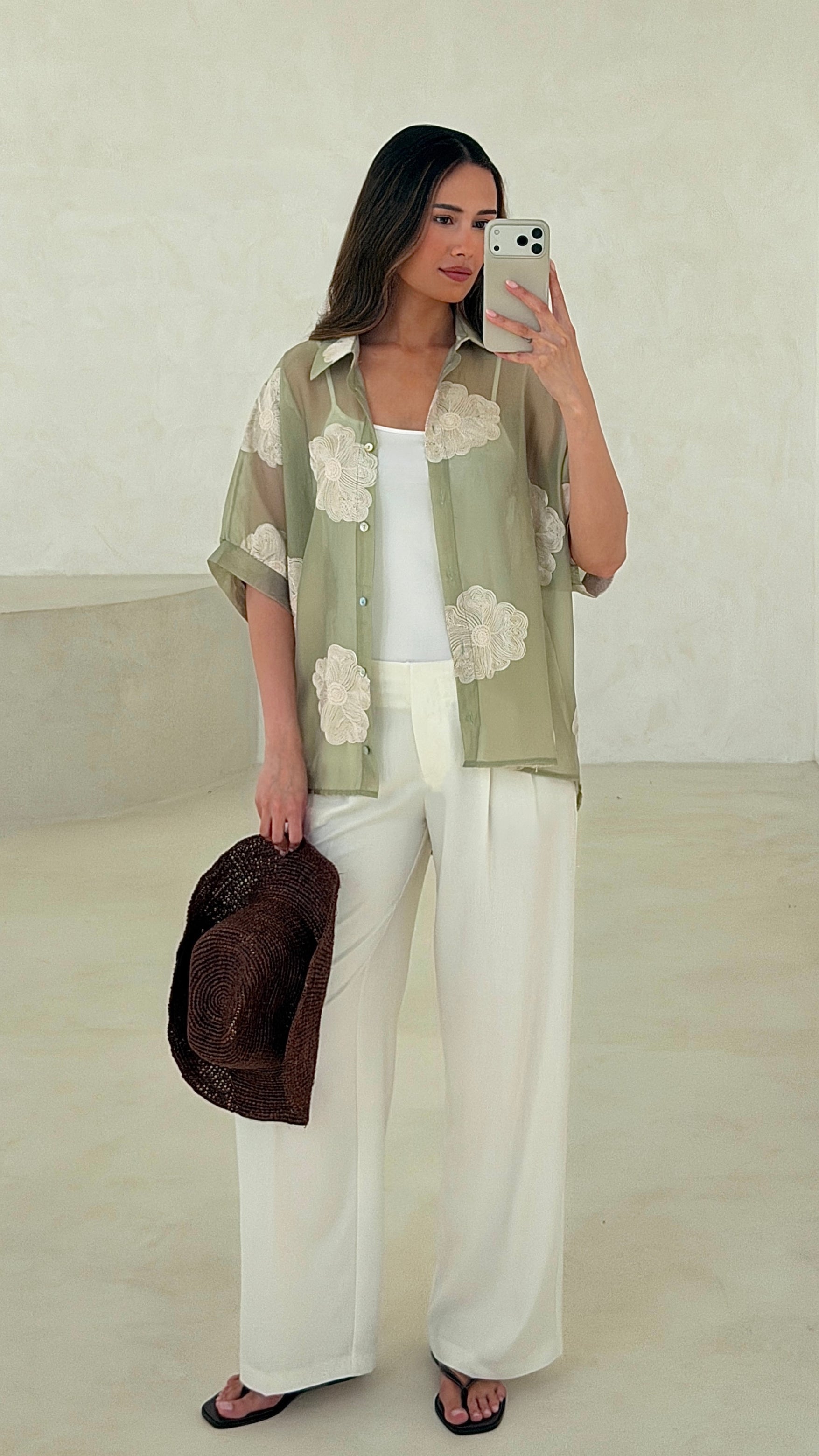 Rosie Embroidered Shirt - Mint