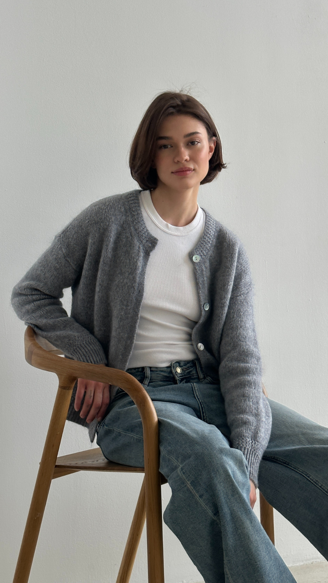 Reyna Soft Alpaca Cardigan - Dark Grey