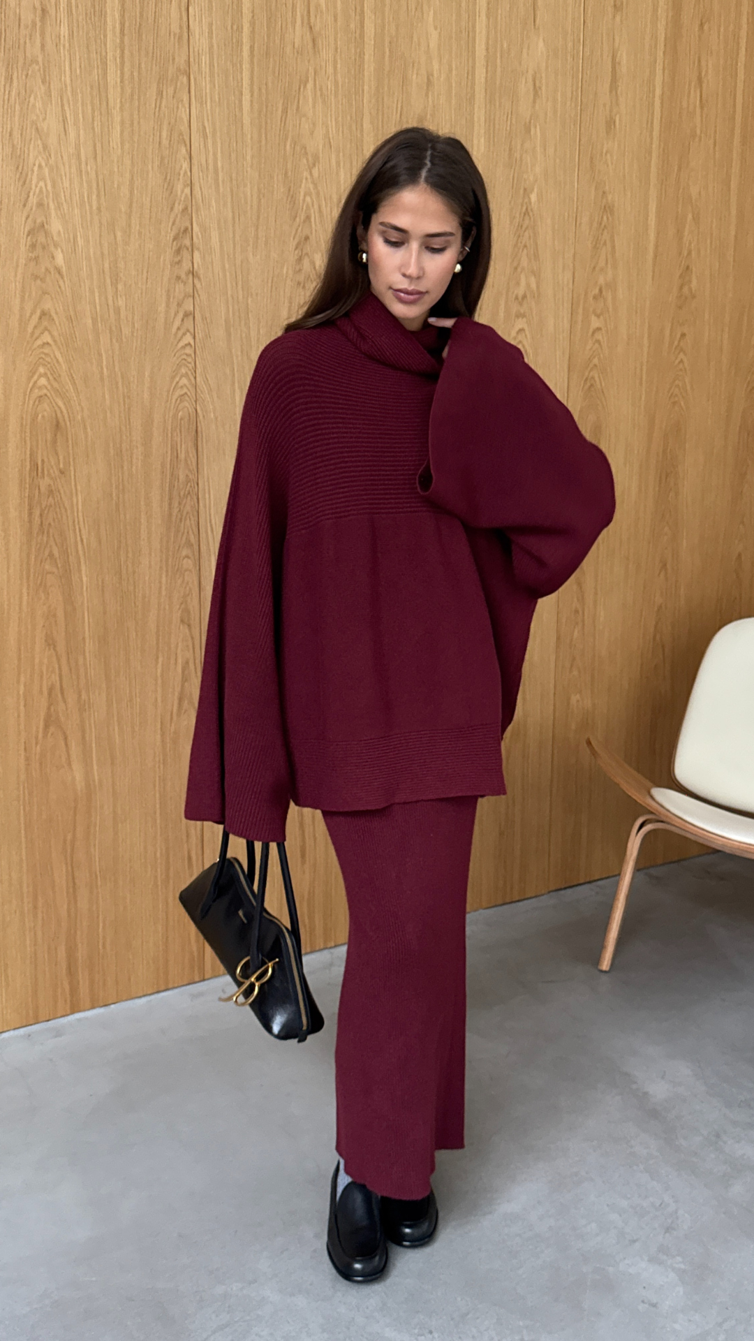 Alma Pencil Skirt - Dark Cherry