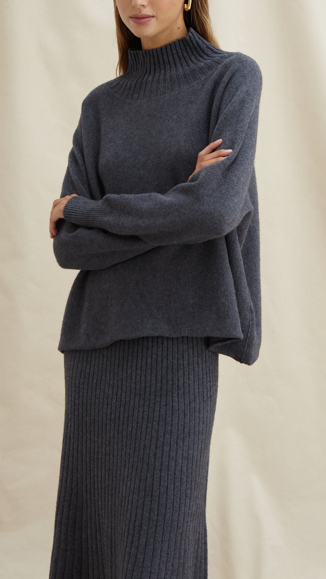 ALMA SWEATER - ANTHRACITE