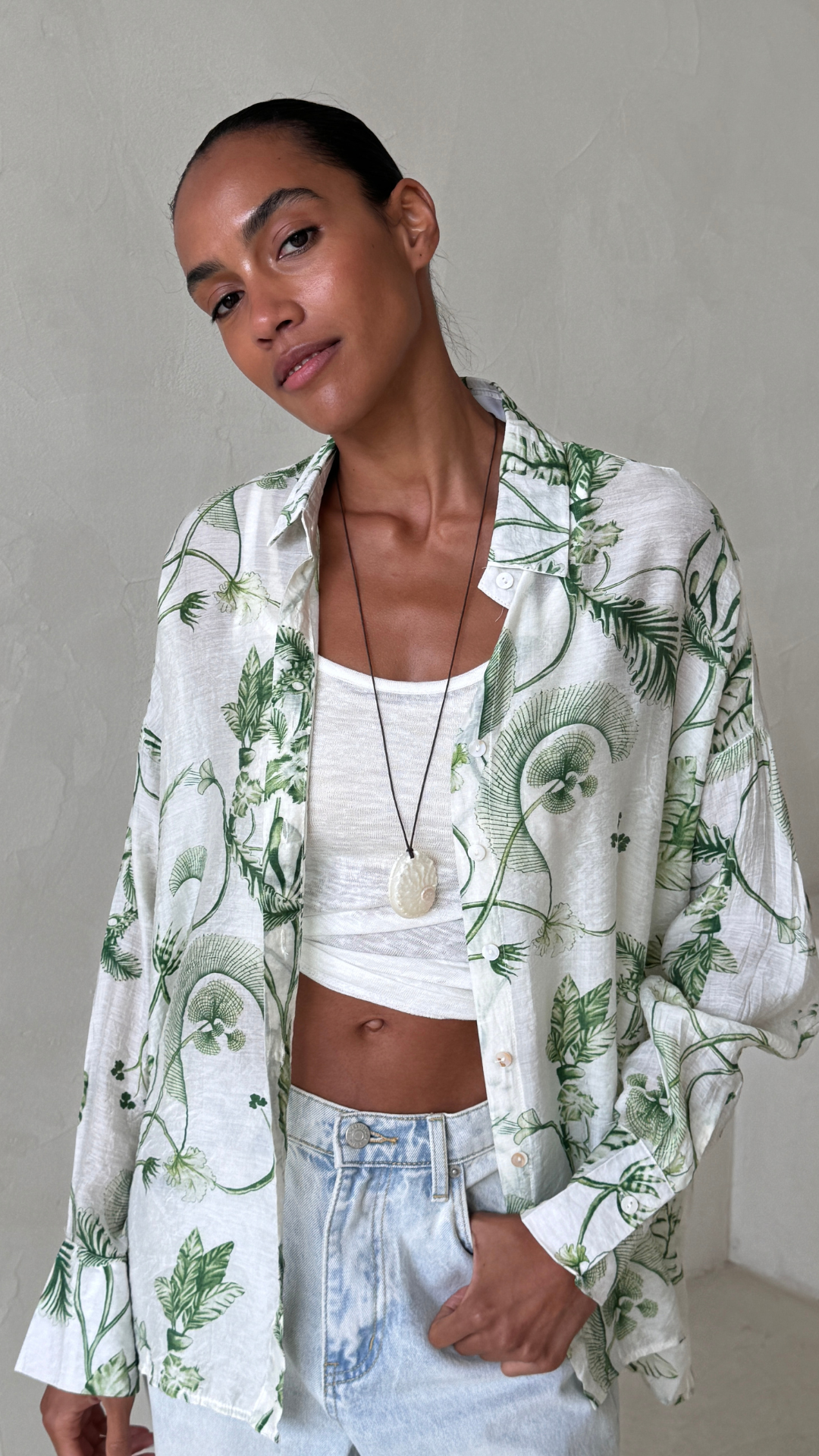 Maxine Shirt - Green Print