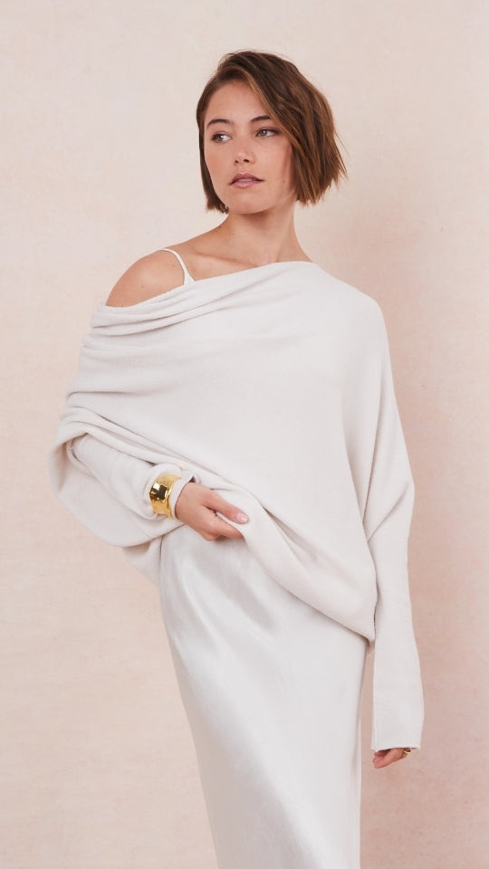 Natalie Asymmetric Sweater - Ivory
