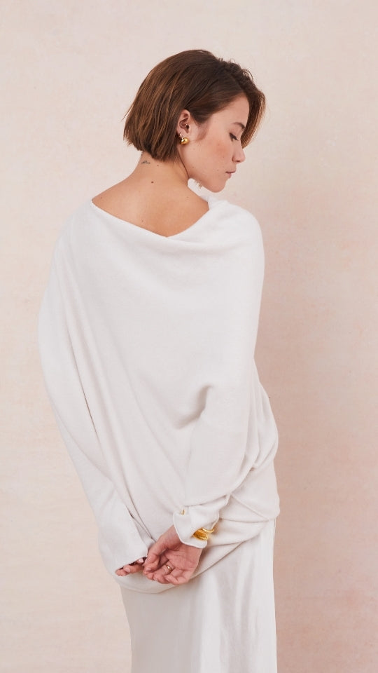 Natalie Asymmetric Sweater - Ivory