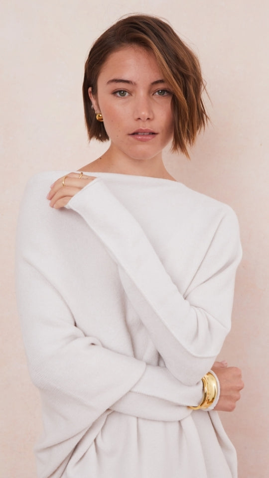 Natalie Asymmetric Sweater - Ivory