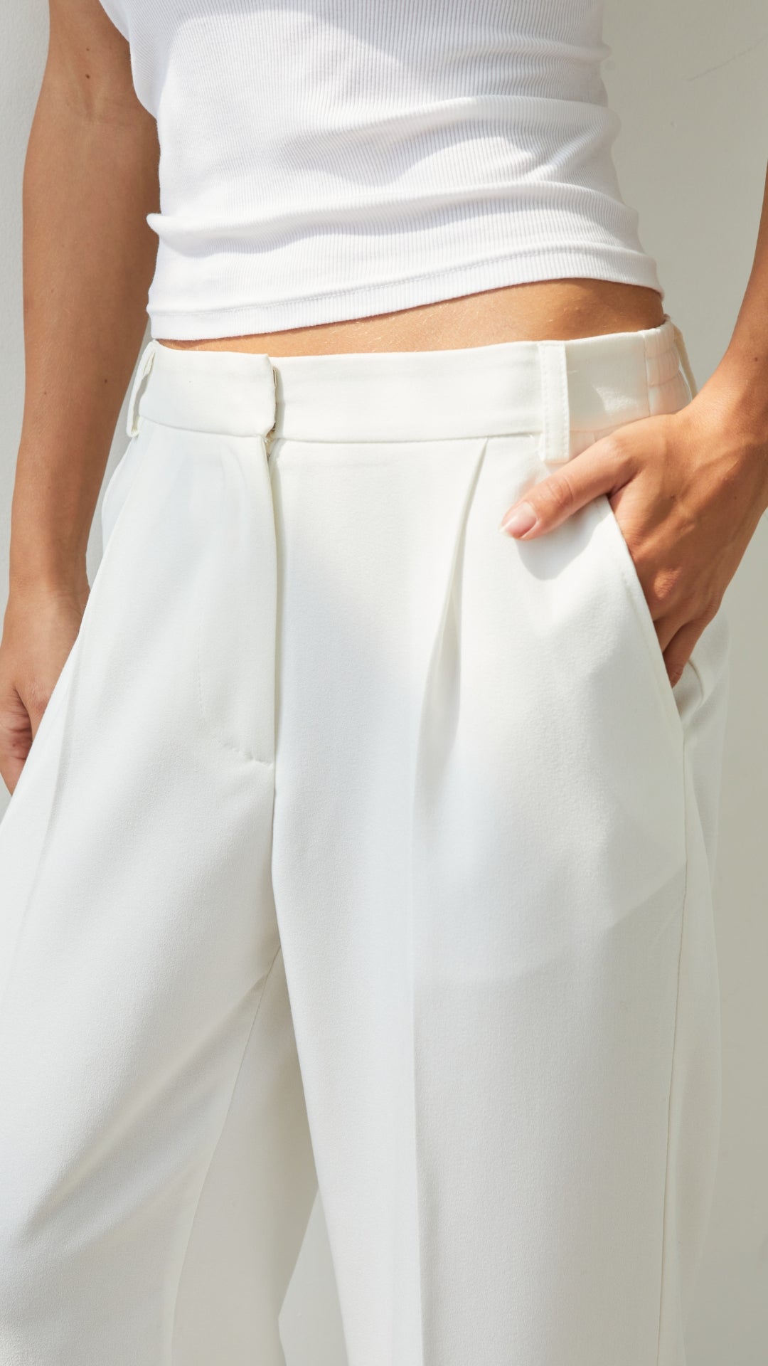 Nelly Crepe Trousers - White