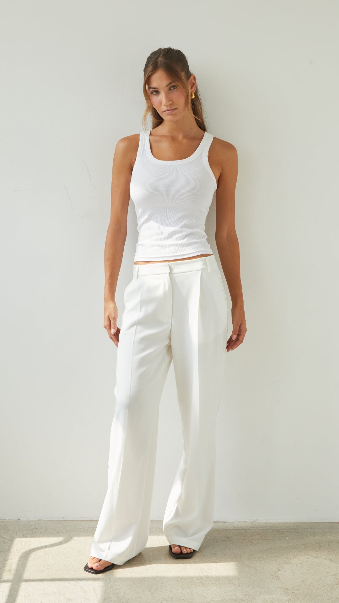 Nelly Crepe Trousers - White