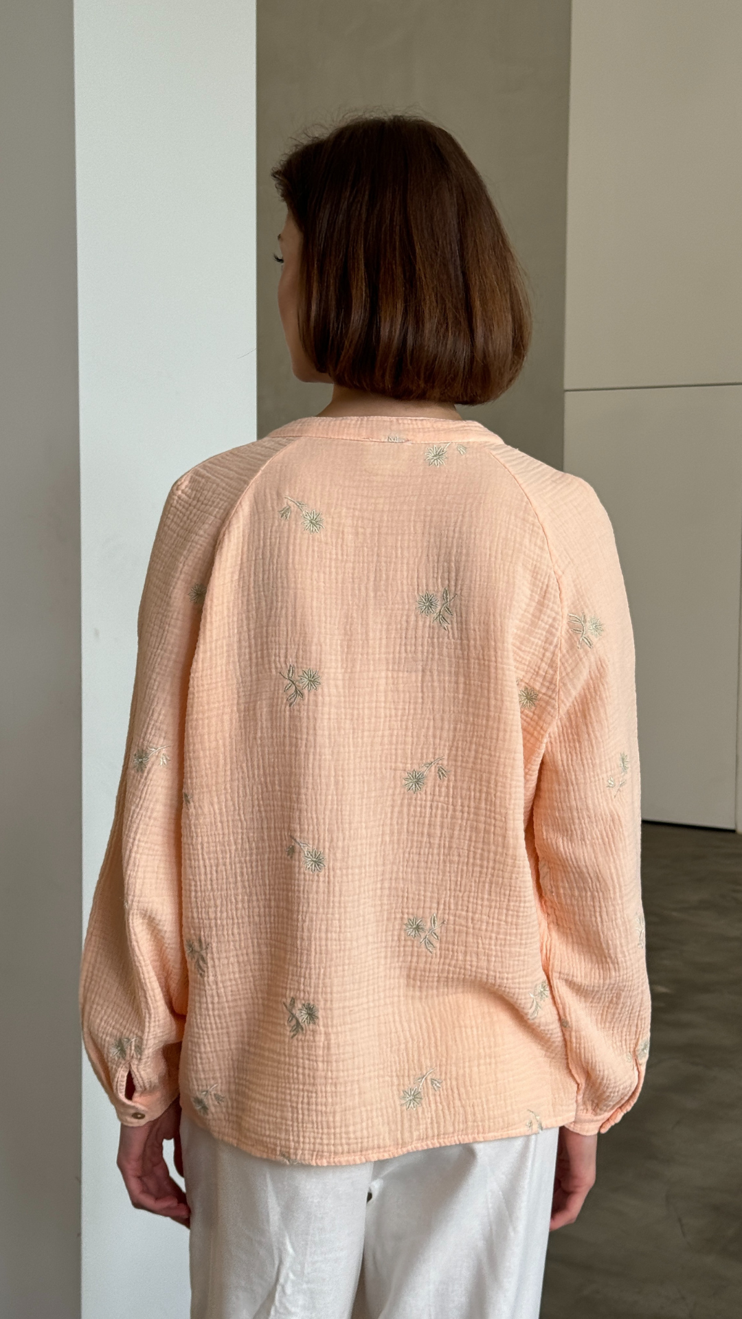 Zaina Embroidered Top - Apricot