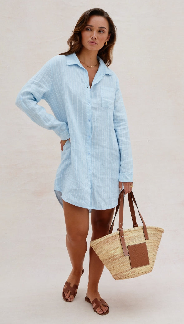 Provence Linen Shirt - Light Blue