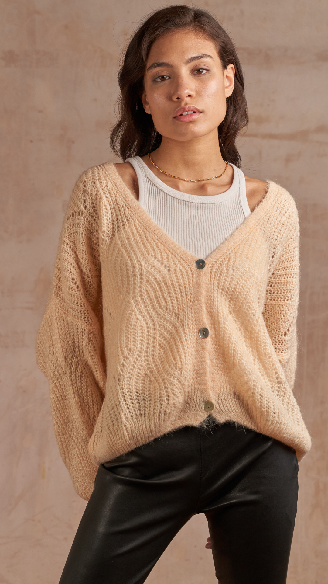 Miley Cardigan - Iced Peach