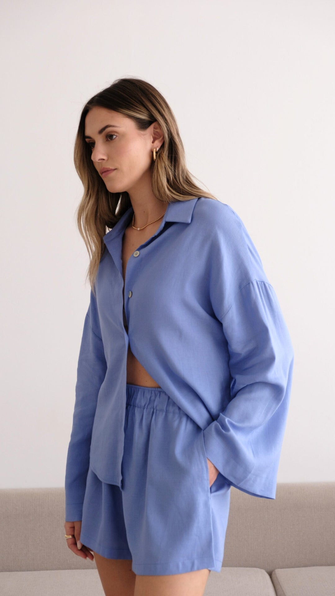 Astrid Linen Shirt - Lapis Blue