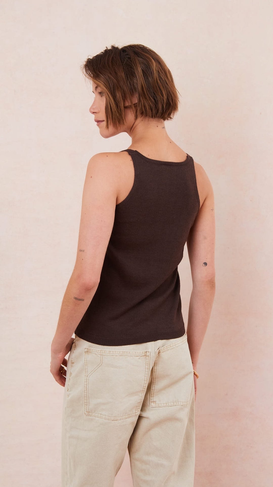 Kora Knitted Twin Set - Espresso