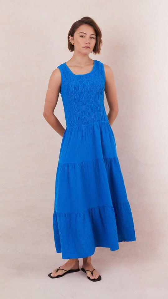 Mel Cotton Dress - Azure